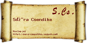Séra Csendike névjegykártya