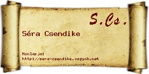 Séra Csendike névjegykártya